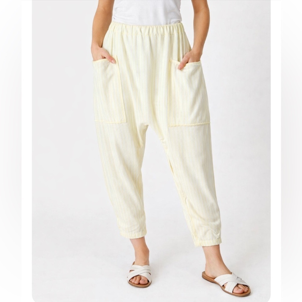 Yellow Striped Harem Pants